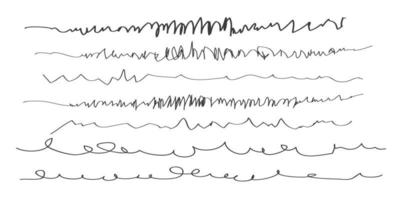 Set of Chaotic continuous lines. vector