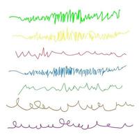 Set of Chaotic continuous lines. vector