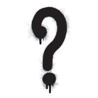 Spray Painted Graffiti Question Icon Sprayed isolated with a white background. graffiti Question symbol with over spray in black over white. Vector illustration.