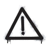 Spray Painted Graffiti warning icon Sprayed isolated with a white background. graffiti alert symbol with over spray in black over white. Vector illustration.