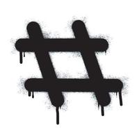 Spray Painted Graffiti hashtag icon Sprayed isolated with a white background. graffiti hash tag with over spray in black over white. Vector illustration.