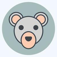 Icon Snow Bear. related to Animal Head symbol. simple design editable. simple illustration vector