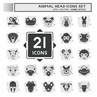 Icon Set Animal Head. related to Education symbol. simple design editable. simple illustration vector