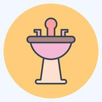 Icon Hair Wash Sink. related to Barbershop symbol. Beauty Saloon. simple illustration vector