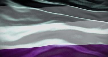 assexual símbolo bandeira fundo. acenando movimento video