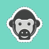 Icon Chimpanzee. related to Animal Head symbol. simple design editable. simple illustration vector