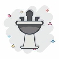 Icon Hair Wash Sink. related to Barbershop symbol. Beauty Saloon. simple illustration vector