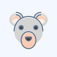 Icon Snow Bear. related to Animal Head symbol. simple design editable. simple illustration vector