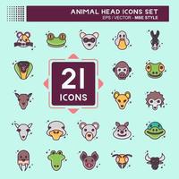 Icon Set Animal Head. related to Education symbol. simple design editable. simple illustration vector