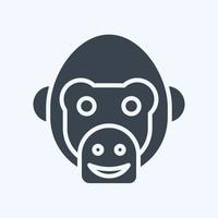 Icon Chimpanzee. related to Animal Head symbol. simple design editable. simple illustration vector