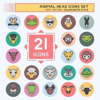 Icon Set Animal Head. related to Education symbol. simple design editable. simple illustration vector