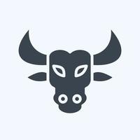 Icon Bull. related to Animal Head symbol. simple design editable. simple illustration vector