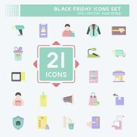 Icon Set Black Friday. related to Education symbol. shopping. simple illustration vector