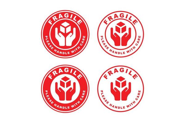 Fragile sticker design