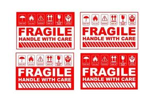 Fragile sticker vector design