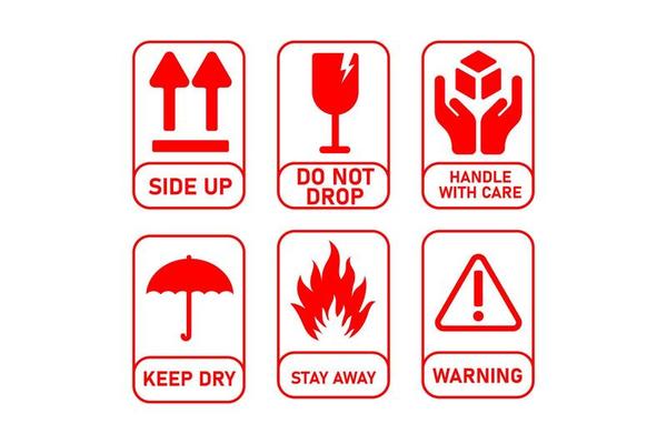 Fragile sticker vector design