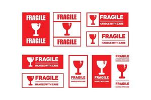 Fragile sticker vector design