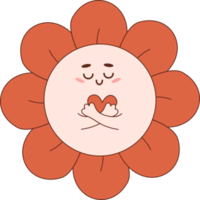 Cute  flower power with heart png