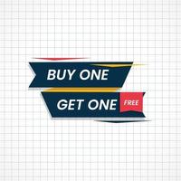Buy one get one free tag label template design vector