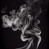 grueso blanco fumar en un oscuro antecedentes - ai generado imagen foto