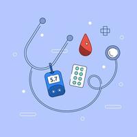 Diabetes concept in flat design vector