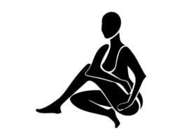 Matisse inspired woman silhouette. Henri Matisse abstract female figure. Vector illustration