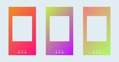 Vertical story template in gradient colors. Social media frame vector illustration.