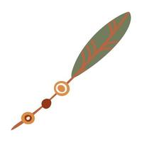 Boho ethnic stylized bird feather vector