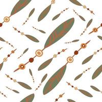 Seamless pattern ethnic boho feather vector