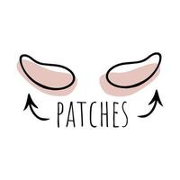 Doodle eye patches, self care vector