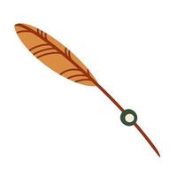 Hand drawn ethnic boho feather vector