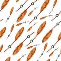 Seamless pattern Hand drawn ethnic boho feathers vector