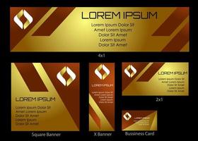 Gold luxury gradient company banner backdrop advertisement corporate design set or pack vector