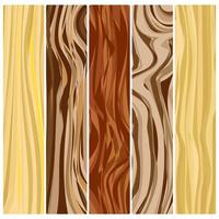 Five wooden boards. Vector abstract wood texture in flat design.