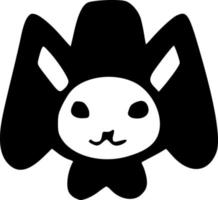 black and white of rabbit shape vector