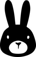 black and white of rabbit shape vector