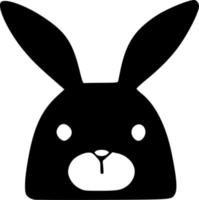 black and white of rabbit shape vector