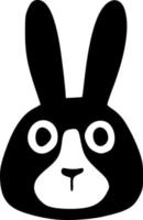 black and white of rabbit shape vector