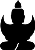 black and white of buddha icon shape vector