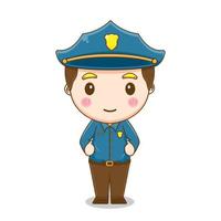 Cute police boy vector design illustrator