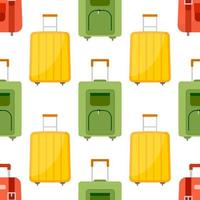 Seamless pattern with travel bag with luggage. Background with suitcase for journey trip. Vector illustration