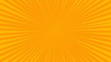 Orange comic book page background in pop art style with empty space. Template with rays, dots and halftone effect texture. Vector illustration