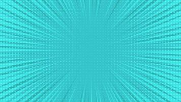 Blue comic book page background in pop art style with empty space. Template with rays, dots and halftone effect texture. Vector illustration
