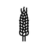 spikelet yellow wheat line icon vector illustration