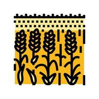 field yellow ripe wheat color icon vector illustration