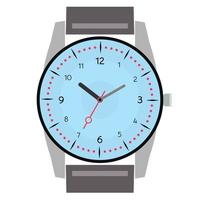 clásico diseño mecánico reloj de pulsera aislado en blanco antecedentes. reloj cara con hora, minuto y segundo manos. vector ilustración.