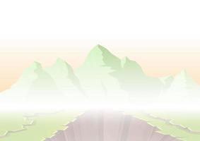 foggy mountain landscape vector