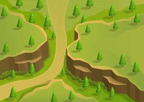 isometric beautiful mountain or hill vector