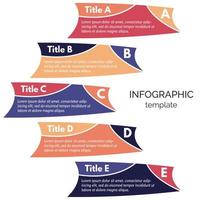 elementos de diseño infográfico de cinco pasos. plantilla de diseño infográfico paso a paso. ilustración vectorial vector