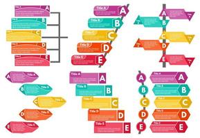 conjunto de seis elementos de infografía diseño. paso por paso infografía diseño modelo. vector ilustración